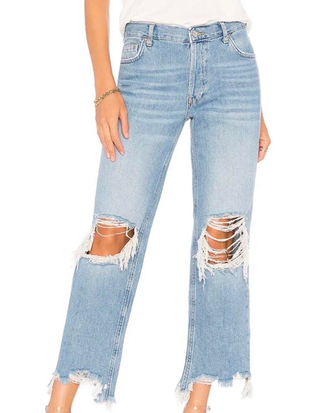 NWT Free People Jeans Free People Maggie Mid Rise Straight Jeans Size 27